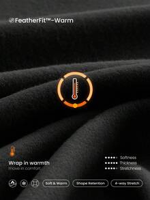 GLOWMODE 28" FeatherFit™-Warm High Waist Leggings With Side Pockets Low Impact Yoga Daily Autumn Winter - Black - View 3