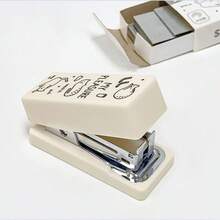 1套可爱迷你订书机套装，手持式和便携式，返校，返校，学校用品 - 白色 - 查看 1