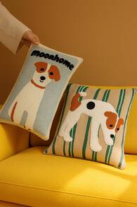 Joivida 1pc Pet Dog Shaped Embroidered Plush Pillow Cover, Home Decorative Sofa/Bedroom Cushion Cover Gifts Birthday Graduation - Multicolor - View 1