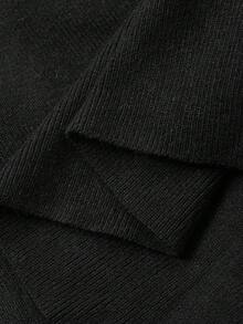 DAZY Váy len đuôi cá cổ chữ V chắp vá tua rua dành cho nữ, mùa thu - màu đen - Xem 10