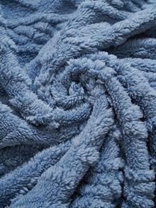 Rusticease Textured Plush Warm Comfortable Button Decorated Hooded Plus Size Jacket ,Spring - Blue - View 6