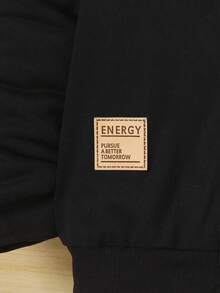 SHEIN Genkimix Kids 1 件休闲学院风可爱简约纯色连帽羊毛夹克，适合日常穿着、上学、郊游、户外活动、秋冬