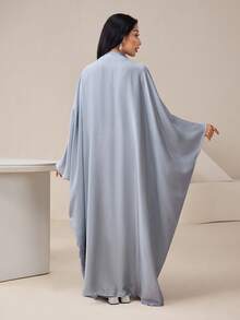 Al Najma 女士时尚优雅蝴蝶结阿拉伯风格连衣裙 - 藍色 - 查看 3