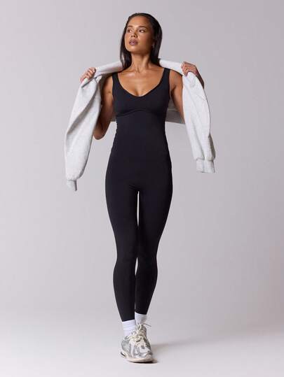 Musera Sport Sport Body Contouring Scoop Back Unitard Jumpsuit Elegant Casual Active Workout Gym Back To School Yoga Pilates Fitness Daily