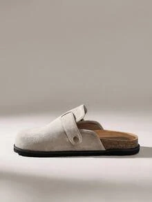 Solecia Women's Casual Slip-On Flat Mules For Christmas Fall Shoes - Khaki - View 3