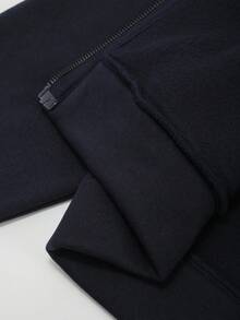 PAVTROS Men's Charcoal Gray Faux Washed Fabric Hoodie Set,Asymmetrical Zip-Up High Neck Thermal Lined Streetwear,Autumn Holiday Halloween Rapper Clothing - Black - View 8