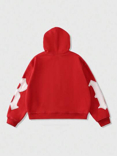 Street Life Sudadera con capucha de corte holgado con estampado gráfico para hombre, estilo callejero retro, otoño