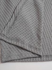 Rusticease Plus Size  Fashion Asymmetrical Collar Design Long Knit Cardigan For Going Out And Work Fall Autumn,Spring - Grey - View 5