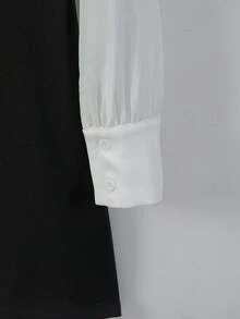 Franclia Damen elegantes, minimalistisches Farbblock-Kleid mit Strass-Verzierung