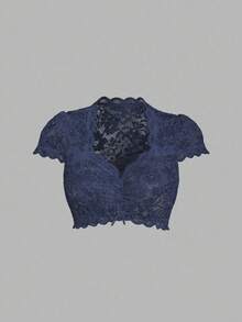 Fairmaia Traditional German Women's Lace Puff Sleeve Blouse With Bow Decor