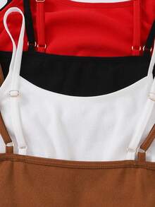 2 件套青少年女孩休闲时尚街头字母印花二合一舒适打底上衣，夏季 - 彩色 - 查看 8