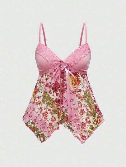 Hippie Camiseta de tirantes con estampado floral para mujer