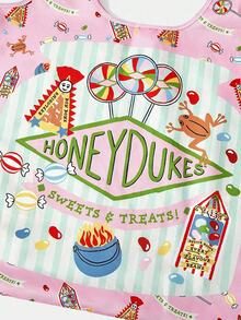 HARRY POTTER X SHEIN Women's Retro Letter & Cartoon Pattern Large Capacity Tote Bag - Multicolor - View 4