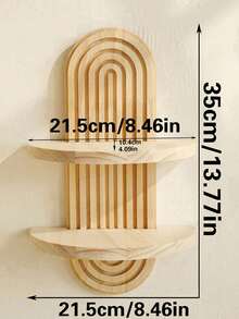 SHEIN 1pc New Solid Wood Floating Wall Shelf, Creative Plant Holder & Key Organizer, Decorative Display Rack For Living Room, Balcony & Entryway Wall Decor