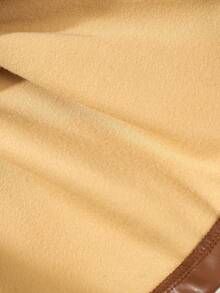 SHEIN Elladie kids Young Girls Casual Fashion Leather Single-Breasted Jacket Fall Winter - Brown - View 7