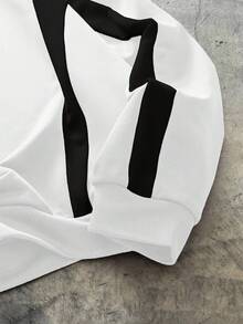 AXEPEAK 男式宽松圆领长袖套头衫，秋冬 - 白色 - 查看 4