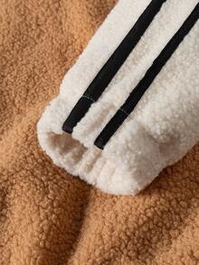 PAVTROS 男士休闲宽松拉链立领夹克男士羊毛夹克泰迪夹克拉链羊毛夹克男士拉链夹克羊毛夹克，秋冬 - 彩色 - 查看 6