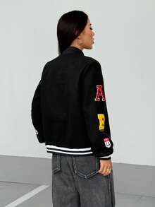 StreetHx 女士时尚黑色休闲运动夹克 - 黑色 - 查看 2