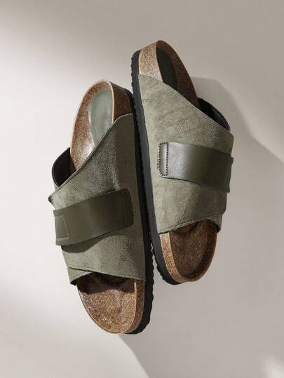 Solecia 男士厚底一脚蹬穆勒拖鞋，包头露跟凉鞋