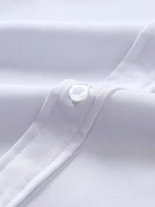 Manfinity Homme Áo sơ mi in tay ngắn giản dị, màu trơn đơn giản thời trang phù hợp cho mùa hè nam áo sơ mi bó sát áo sơ mi nam quần áo nam áo sơ mi nam tay ngắn - trắng - Xem 5