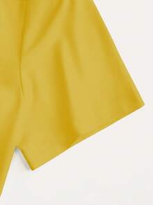 INAWLY 女士心形印花圆领短袖T恤和抽绳腰部条纹裤休闲套装 - 黃色 - 查看 4