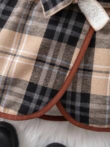 SHEIN Baby Mädchen Vintage Karomuster Thermojacke, Herbst/Winter