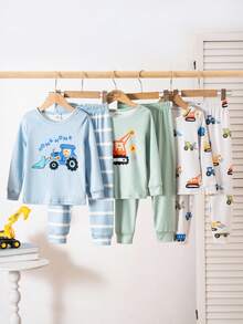 Back To School Fashion  Young Boys Pajamas Snug Fit Fall Winter - Multicolor - View 9