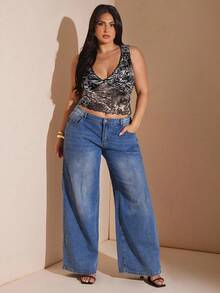 SHEIN BAE Sexy Damen Große Größen Tierprint Mesh durchsichtiges Trägertop, Herbstmode Damen, Schulkleidung, Y2K-Mode, Landhausoutfits Damen, Vintage-Kleidung Damen, Festival-Outfits Damen, Hochzeitsgast-Kleider Kurven, Sommeroutfits Damen, Abendkleider Damen, Geburtstagsoutfits Damen, Sommertops, Bandeau-Top, Trägertop Damen Große Größen Leopardenprint-Top Damen Große Größen Gepardendruck-Top Leopardenprint-Top Große Größen Tierprint-Top Große Größen Gepardentop