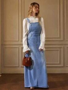 Écloséra Women's Denim Overall Dress - Medium Wash - View 3