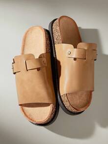 Solecia 男士扣环设计休闲凉鞋 - 卡其色 - 查看 6