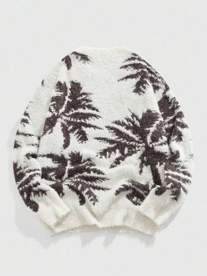 Street Life Men's Mountaineering Jacquard Knit Crew Neck Long Sleeve Sweater, Fall Winter