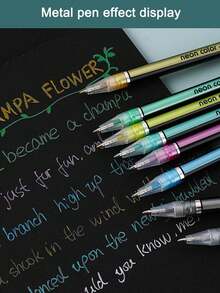 12Pcs/18Pcs/24Pcs/36Pcs/48Pcs/60Pcs Glitter Gel Pen & Fluorescence Pen, A Variety Of Colors To Choose From,Back To School - Multicolor - View 6