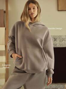 GLOWMODE 厚重羊毛超大连帽卫衣口袋厚保暖冬季