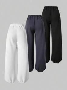 Quần Jogger dệt kim in họa tiết cho bé gái tuổi teen, quần dài đa năng thường ngày thích hợp mặc đi học, đi làm, mặc thể thao vào mùa thu/đông - Nhiều màu - Xem 2