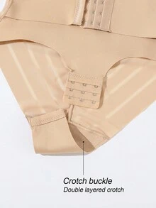 SHEIN 1 件女式高腰弹力收腹塑身裤 - 杏色 - 查看 4