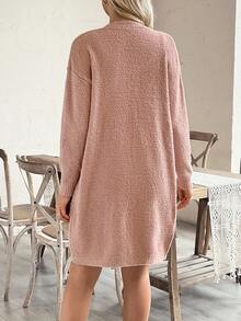 SHEIN Conjunto de vestido ajustado sin mangas y cárdigan para maternidad