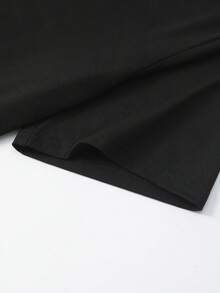 Flirla 2 piezas Camiseta holgada con hombros abiertos para mujer, elegantes blusas de unicolor en negro y azul marino oversize