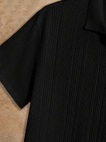 HIMLAND Men's Casual Loose Knit Drop Shoulder Polo Shirt With Turndown Collar, Short Sleeve Men Polo Shirt Knitted Polo Shirt Men Textured Polo Shirt Short Sleeve Polo Shirt, Old Money