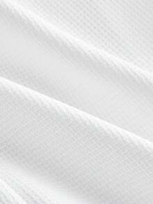 SHEIN MOD 女款白色阔腿裤腰链装饰秋冬复古西装裤 - 白色 - 查看 5