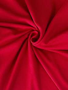 SHEIN PETITE 女士网眼拼布休闲长袖修身圆领 T 恤 - 紅色 - 查看 4