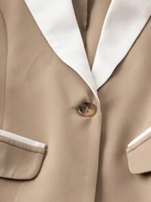 GlowEve Women's Elegant Versatile Patchwork Long Sleeve Blazer, Autumn