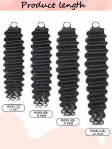 Boho Braids Human Crochet Hair In 100% Remy Human Hair Feather Line Crochet Hair Braids Salon Silky Seamless Invisible Natural Black Color For Thin Hair Woman Micro Pre Looped Crochet Human Hair Deep Wave Extensions - Natural Black - View 8
