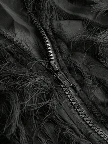 FeverCity Men's Fashion Punk Zipper Jacket, Fall, Winter, Grunge - Black - View 4