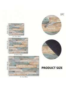 SHEIN 1pc Blue Wood Grain Print Drying Mat, New Absorbent Kitchen Counter Drying Mat, Kitchen Utensil Drying Mat - Dish Drying Mat, Soft Silica Gel Non-Slip Quick-Dry Mat For Kitchen Counter, Suitable For Coffee Maker, Espresso Machine, Etc. - Multicolor - View 2