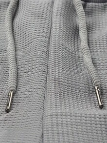 Manfinity Homme Men's Solid Color Crew Neck Short Sleeve Casual Matching Top And Pants Set Men Two Piece Set Men Summer Outfit Men Casual Set Men Co Ord Set Grey Men Outfit, Cozy Outfits - Light Grey - View 3