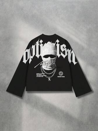 Street Life Camisa de manga larga con gráfico de figura oscura para hombre, para el otoño, estilo de los años 2000