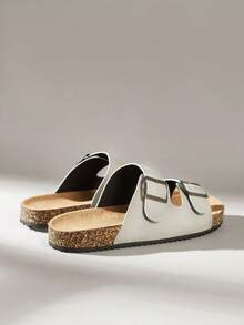 Solecia أحذية رجالية مسطحة بنعل مستدير وشريطي إغلاق بالخطاف والحلقة، مريحة وملائمة للاستخدام اليومي والحفلات والتنقل، متعددة الاستخدامات وعصرية - رمادي - مشاهدة 4