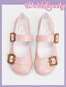 Dola Lovely Women's Black Cute Round Toe Flat Shoes With Retro Buckle, Shallow Lolita Romantic Gift, Suitable For Parties, Gatherings, Christmas, Halloween And Other Occasions - Beige - View 10