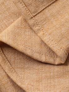 DAZY Locker geschnittenes Hemd mit besticktem Muster, Kentkragen, Langarm, Lässig Vintage Stil für Damen, Herbst/Winter - Braun - Übersicht 8