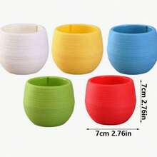 SHEIN 5/10/20 piezas Macetas mini para suculentas y plantas pequeñas, macetas intercambiables DIY con agujero de drenaje y depósito de agua, decoración de escritorio linda